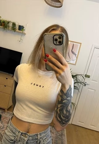 Travel Infinite White Crop Top